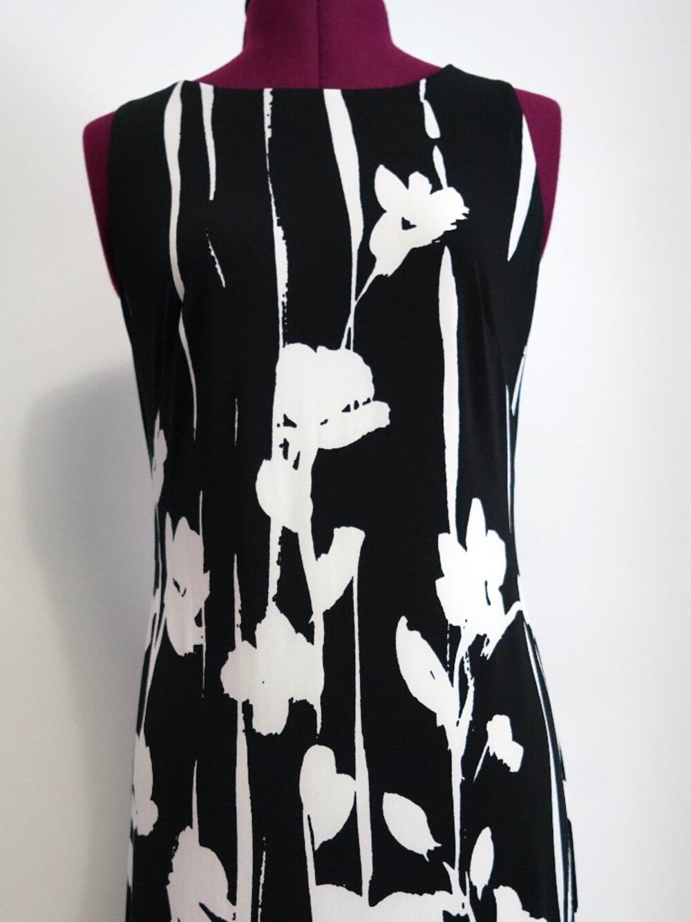 American Living Summer Dress-Womens 4-Black/White Foral